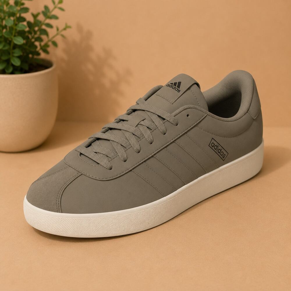 USED adidas Men's VL Court 3.0 Sneaker, Clay/Clay/Black, 11.5